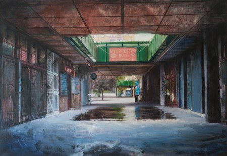 szolgáltatóház 140x200cm olaj vászon 